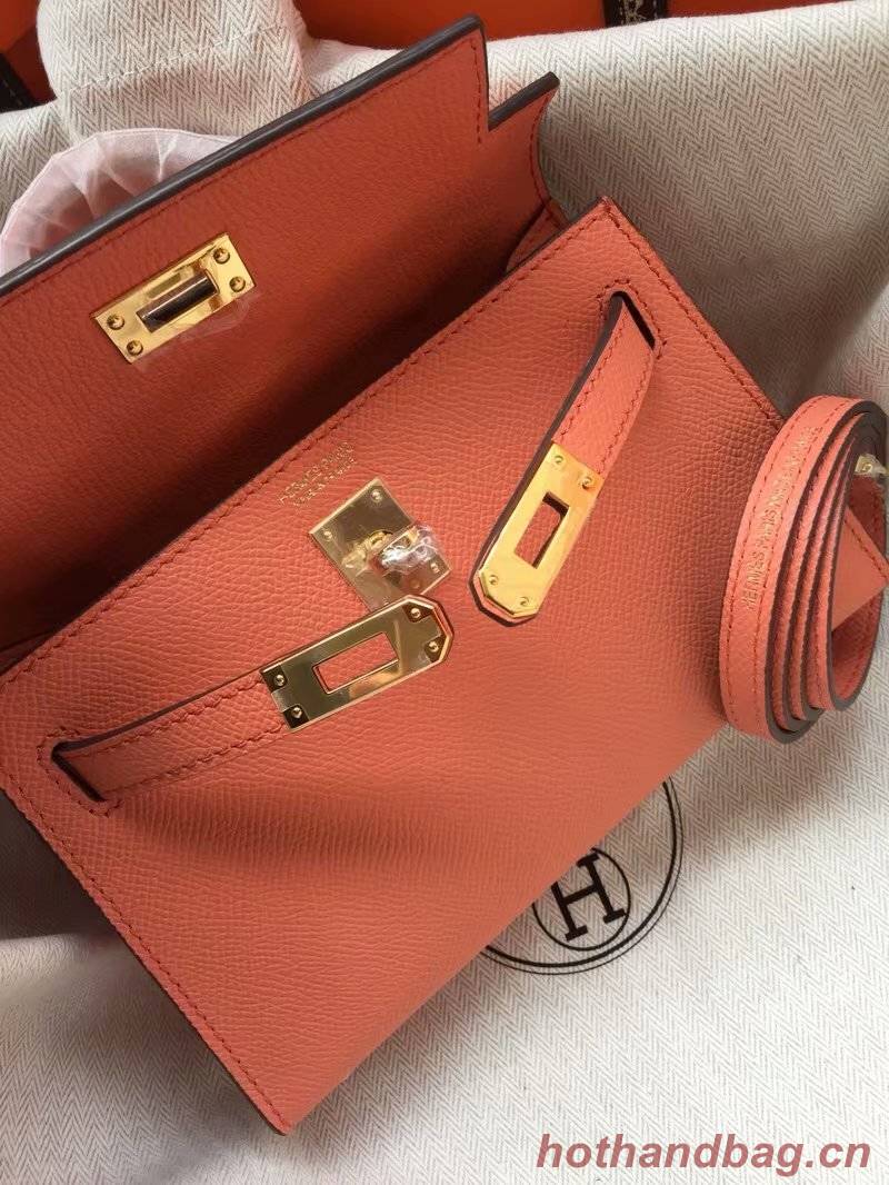 Hermes Kelly 19cm Shoulder Bags Epsom Leather KL19 pink