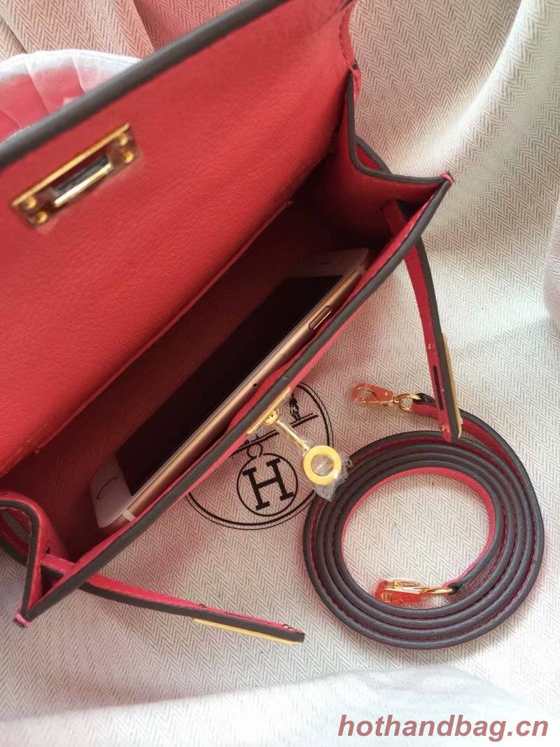 Hermes Kelly 19cm Shoulder Bags Epsom Leather KL19 rose
