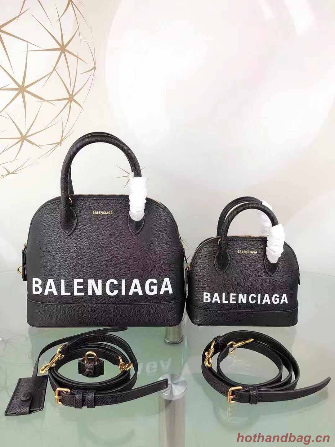 Balenciaga Shell Bag Original Leather B8924 Black