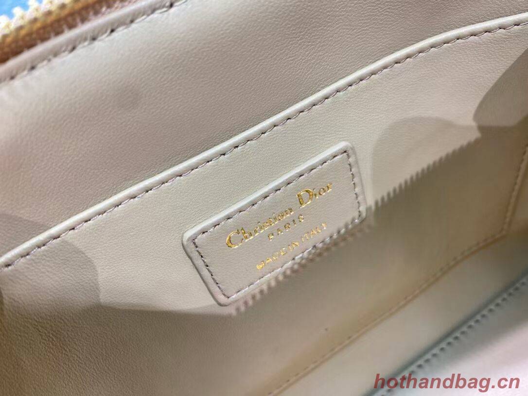 DIOR CARO BEAUTY POUCH Cannage Lambskin S5047 Beige