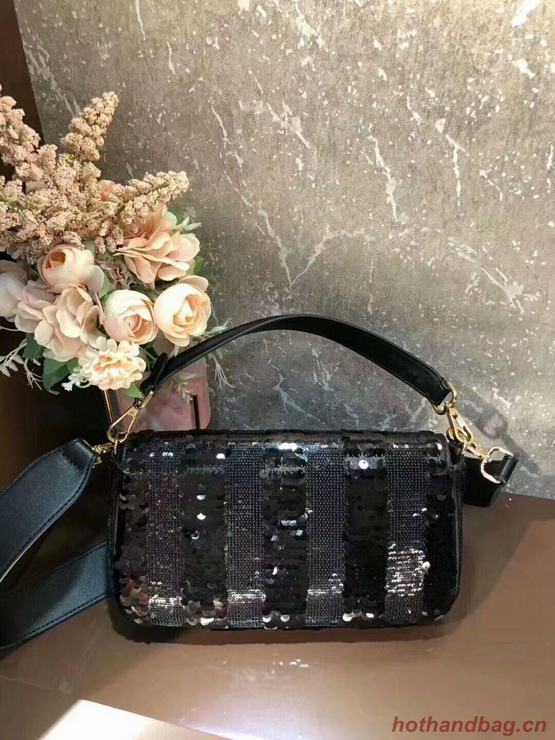 FENDI BAGUETTE Bag Pearl slice F1359 black FENDI BAGUETTE Bag Pearl slice F1359 black