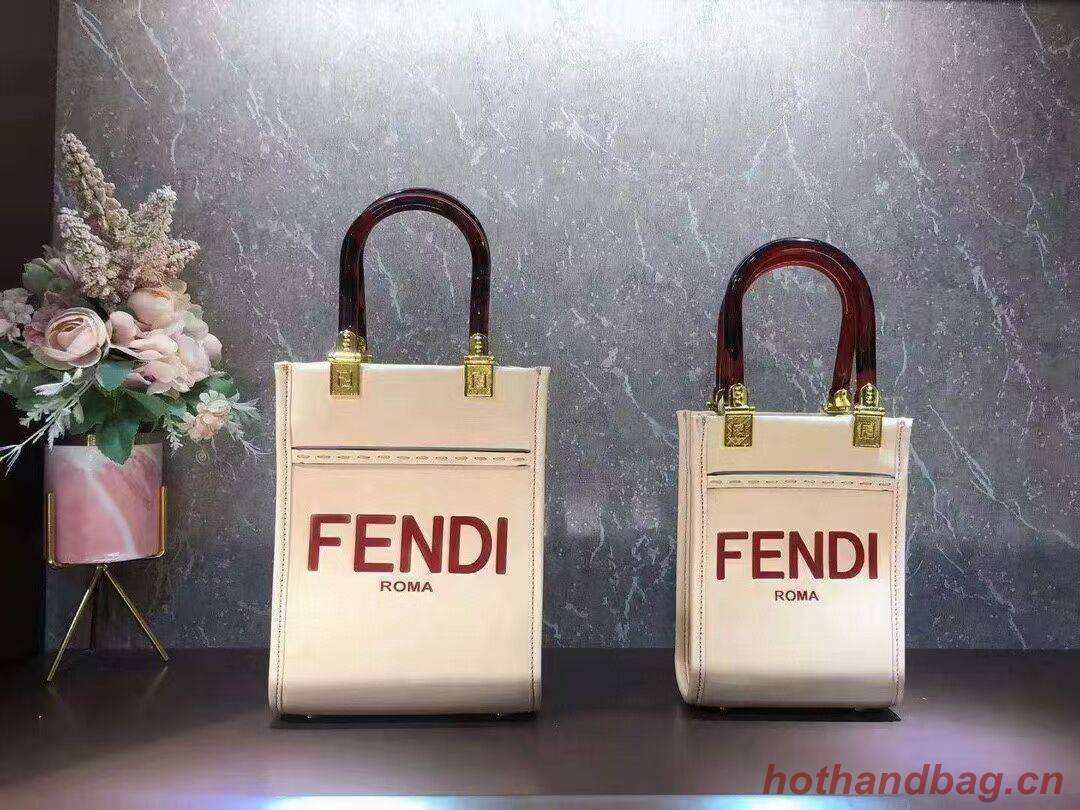 FENDI MINI SUNSHINE SHOPPER leather mini-bag 8BS051ABV Beige