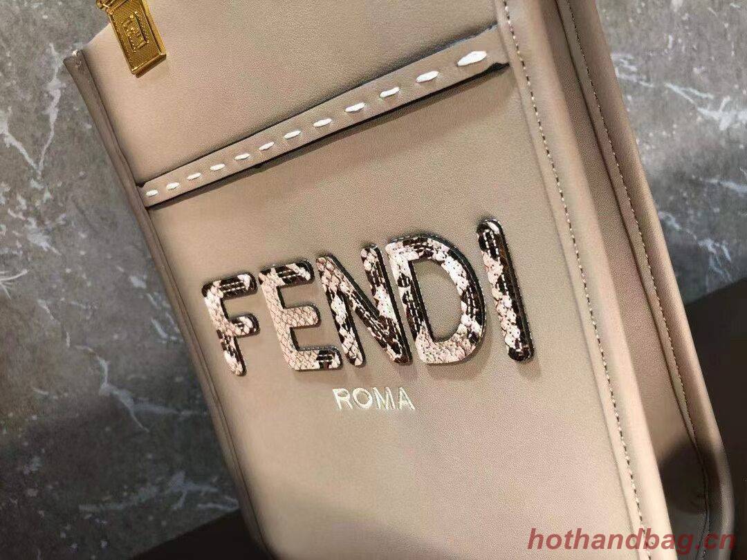 FENDI MINI SUNSHINE SHOPPER leather mini-bag 8BS051ABV grey