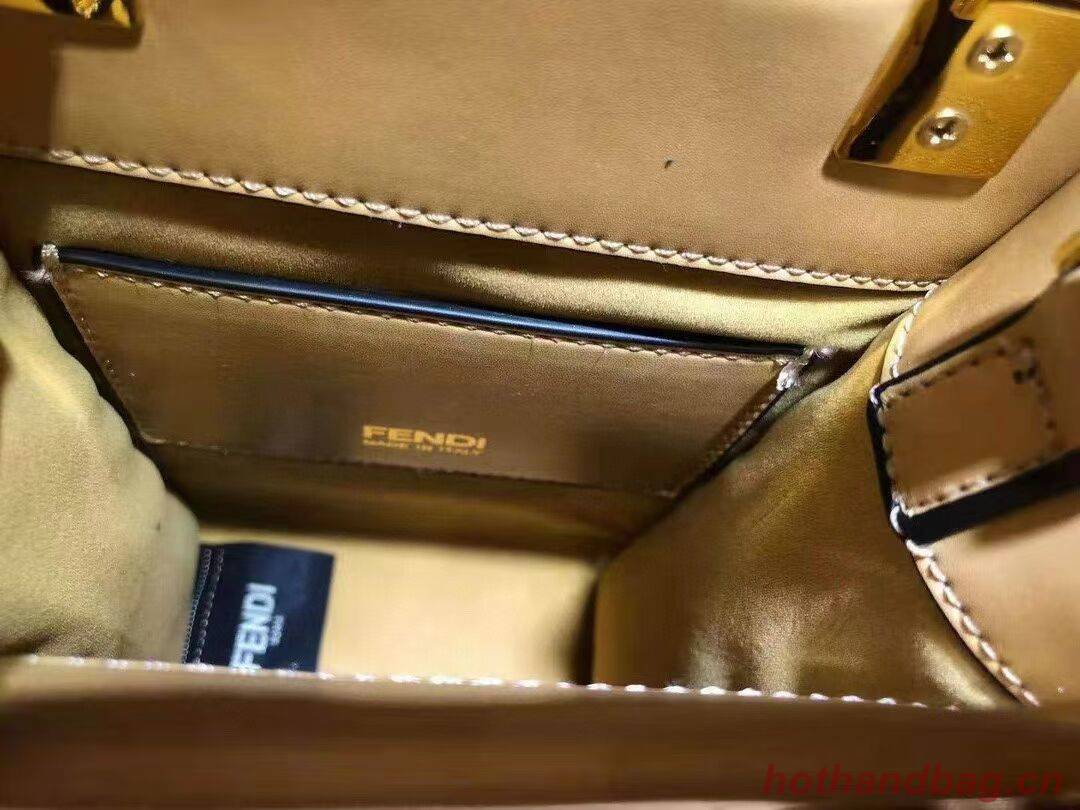 FENDI MINI SUNSHINE SHOPPER leather mini-bag 8BS051ABV yellow