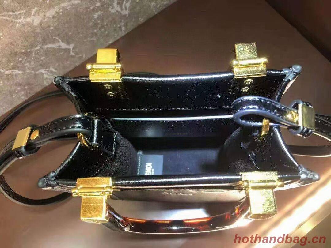 FENDI SUNSHINE SHOPPER leather mini-bag  F1620 black