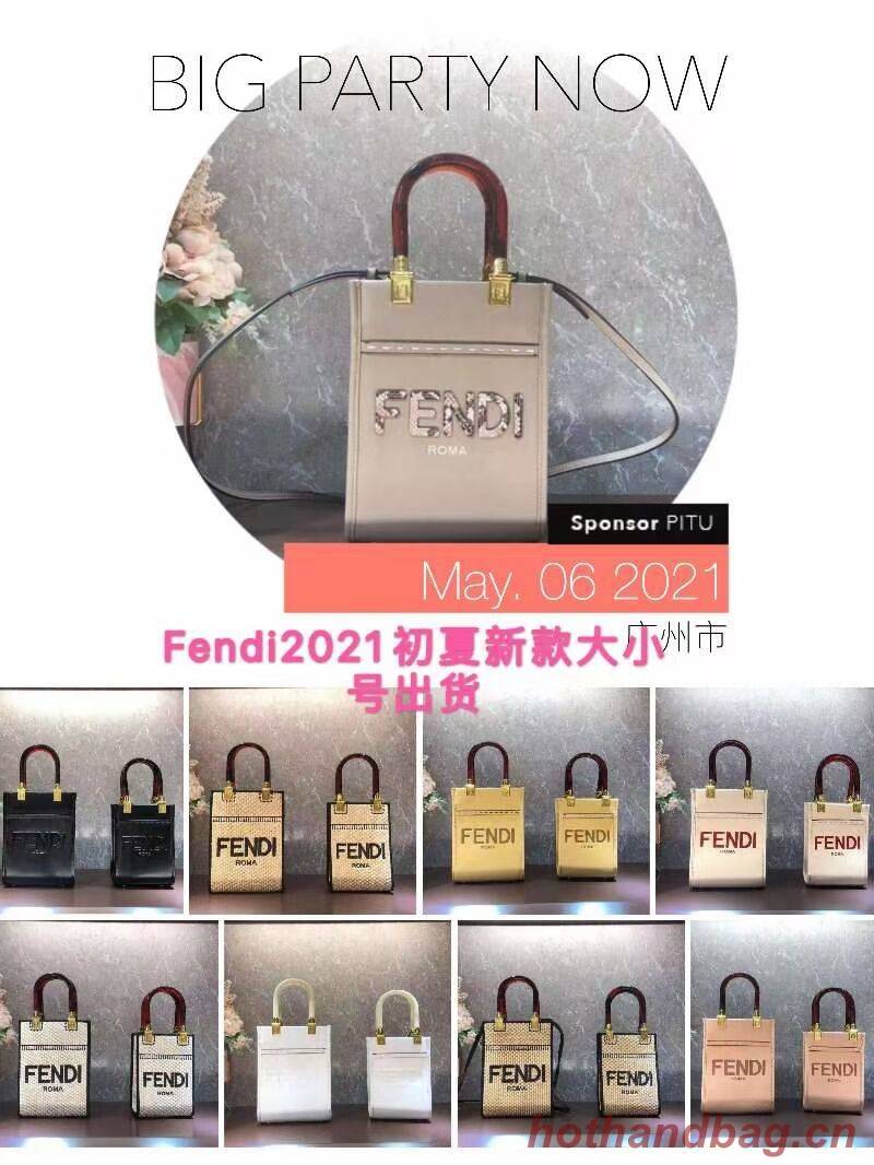 FENDI SUNSHINE SHOPPER leather mini-bag  F1620 grey
