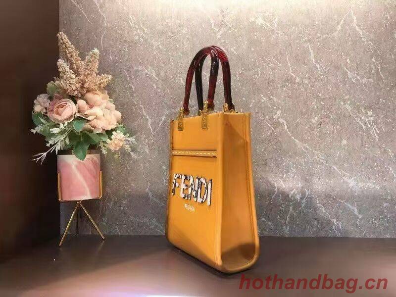 FENDI SUNSHINE SHOPPER leather mini-bag  F1620  orange