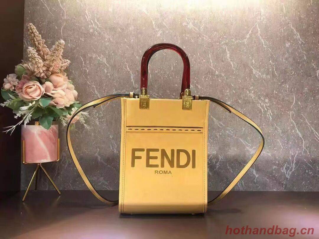 FENDI SUNSHINE SHOPPER leather mini-bag  F1620 yellow