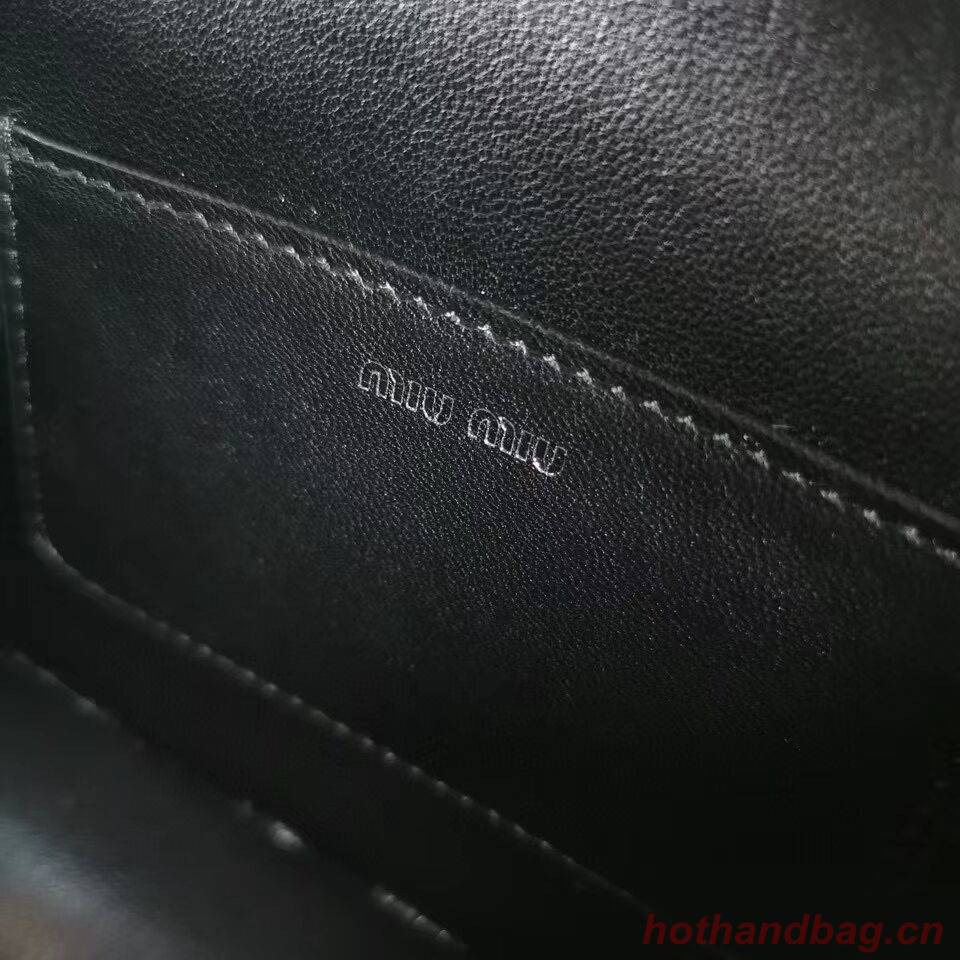 miu miu Matelasse Nappa Leather Shoulder Bag 5AC065 black