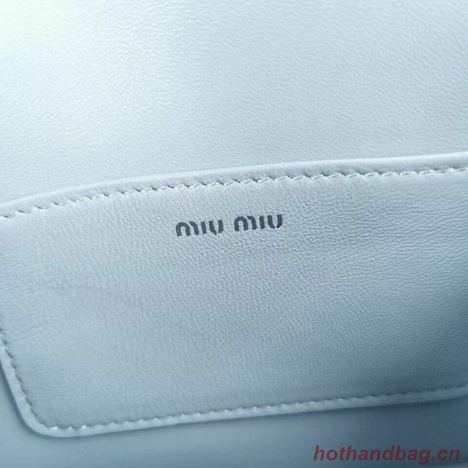 miu miu Matelasse Nappa Leather Shoulder Bag 5AC065 light blue