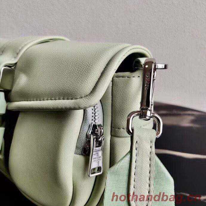 Prada Pocket nylon and brushed leather bag 1BD295 green Prada Pocket nylon and brushed leather bag 1BD295 green