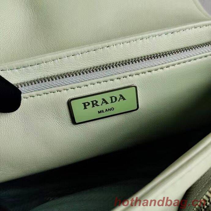 Prada Pocket nylon and brushed leather bag 1BD295 green Prada Pocket nylon and brushed leather bag 1BD295 green