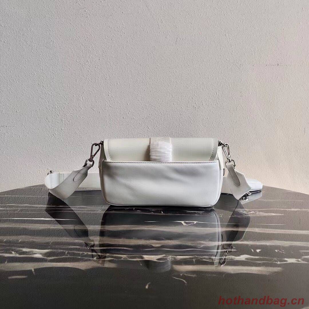 Prada Pocket nylon and brushed leather bag 1BD295 white Prada Pocket nylon and brushed leather bag 1BD295 white