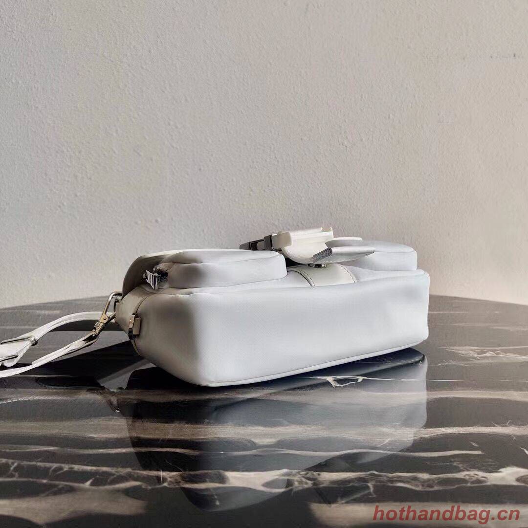 Prada Pocket nylon and brushed leather bag 1BD295 white Prada Pocket nylon and brushed leather bag 1BD295 white