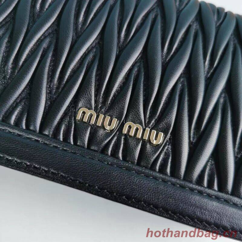 miu miu Matelasse Nappa Leather mini Shoulder Bag 5BD099 black