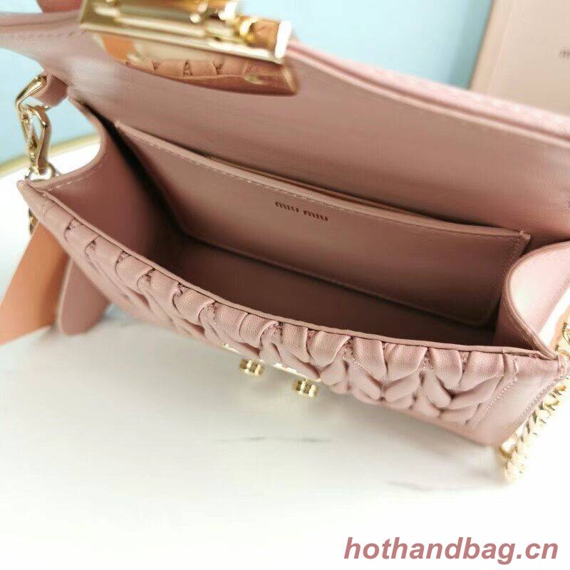 miu miu Matelasse Nappa Leather mini Shoulder Bag 5BD099 pink