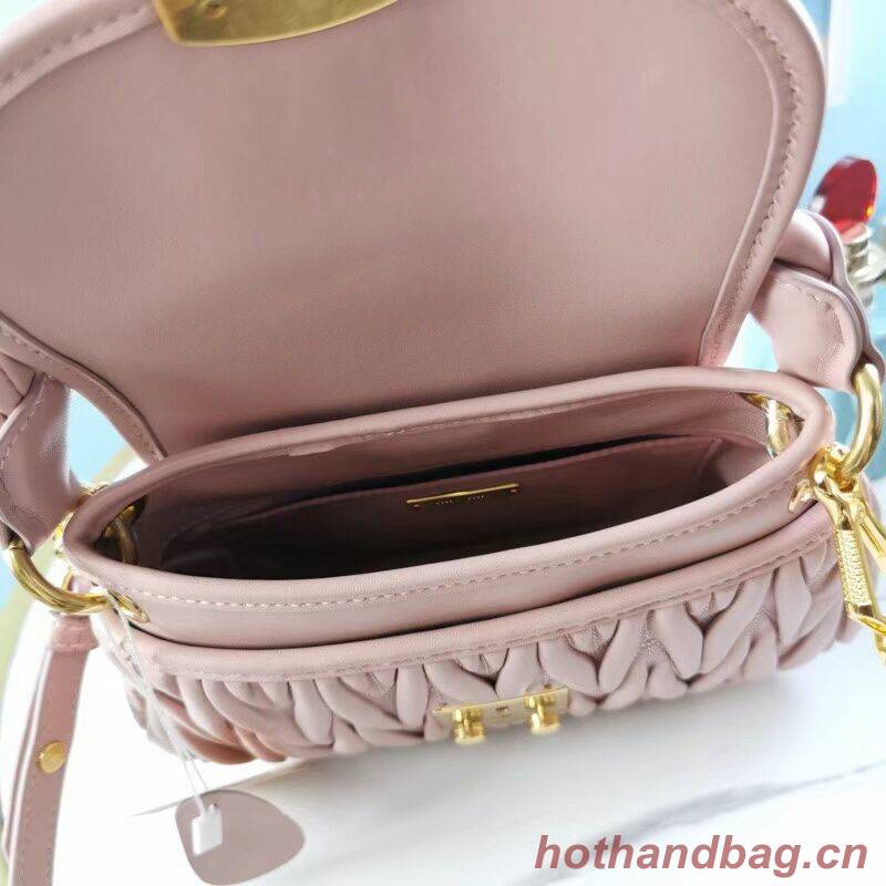 miu miu Matelasse Nappa Leather Shoulder Bag 5BD188 light pink