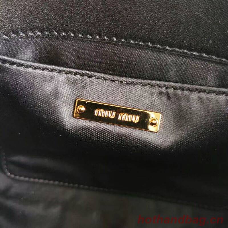 miu miu Matelasse Nappa Leather mini Shoulder Bag 5BD196 black