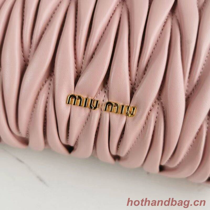 miu miu Matelasse Nappa Leather mini Shoulder Bag 5BD196 pink