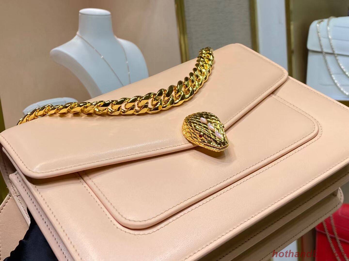Bvlgari Serpenti Forever leather small crossbody bag B210762 light pink