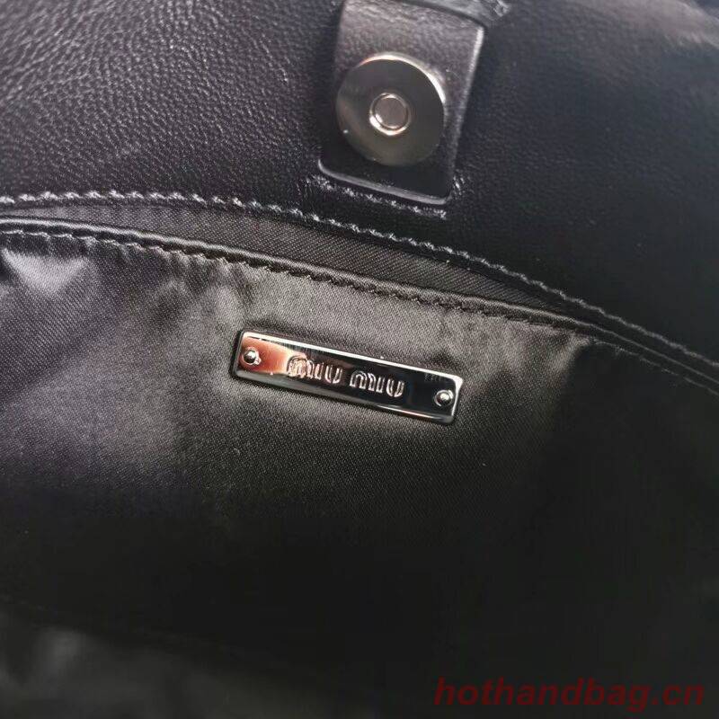 miu miu Matelasse Nappa Leather mini Shoulder Bag 5BH200 black