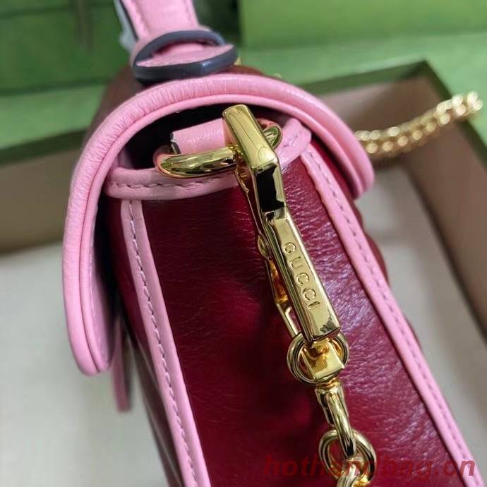 Gucci GG Marmont mini top handle bag 583571 Dark red