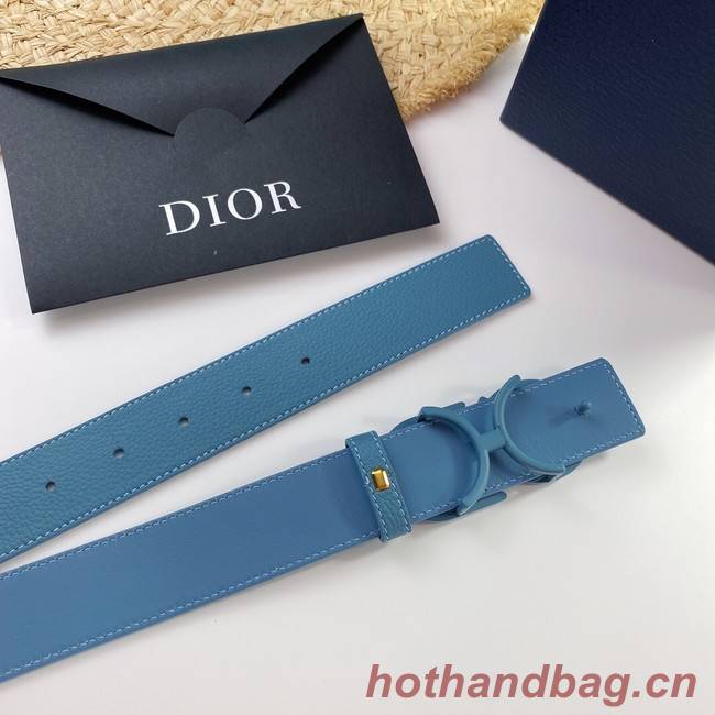 Dior Calf Leather Belt 35MM 2660 blue