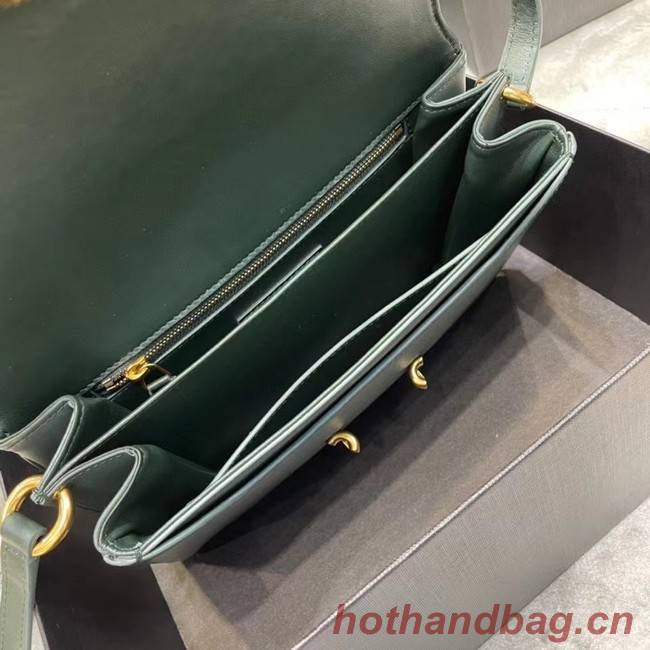 YSL LE MAILLON SATCHEL IN SMOOTH LEATHER 6497952 blackish green