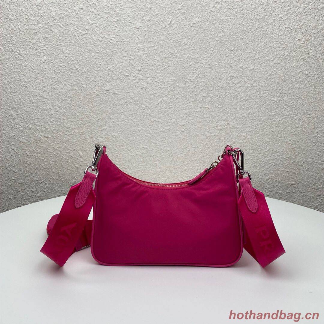 Prada Re-Edition nylon shoulder bag 1BH204 Dark pink