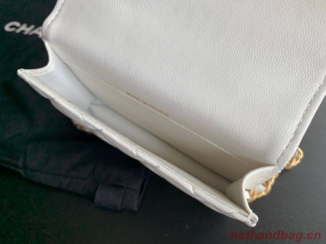 CHANEL Top Handle Micro Mini Wallet On Chain AP2200 White CHANEL Top Handle Micro Mini Wallet On Chain AP2200 White