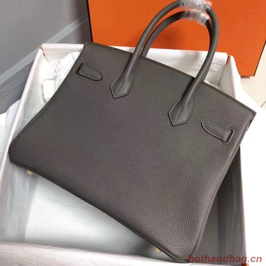 Hermes Birkin Bag Original Leather 35CM 17825 Tinware Grey 