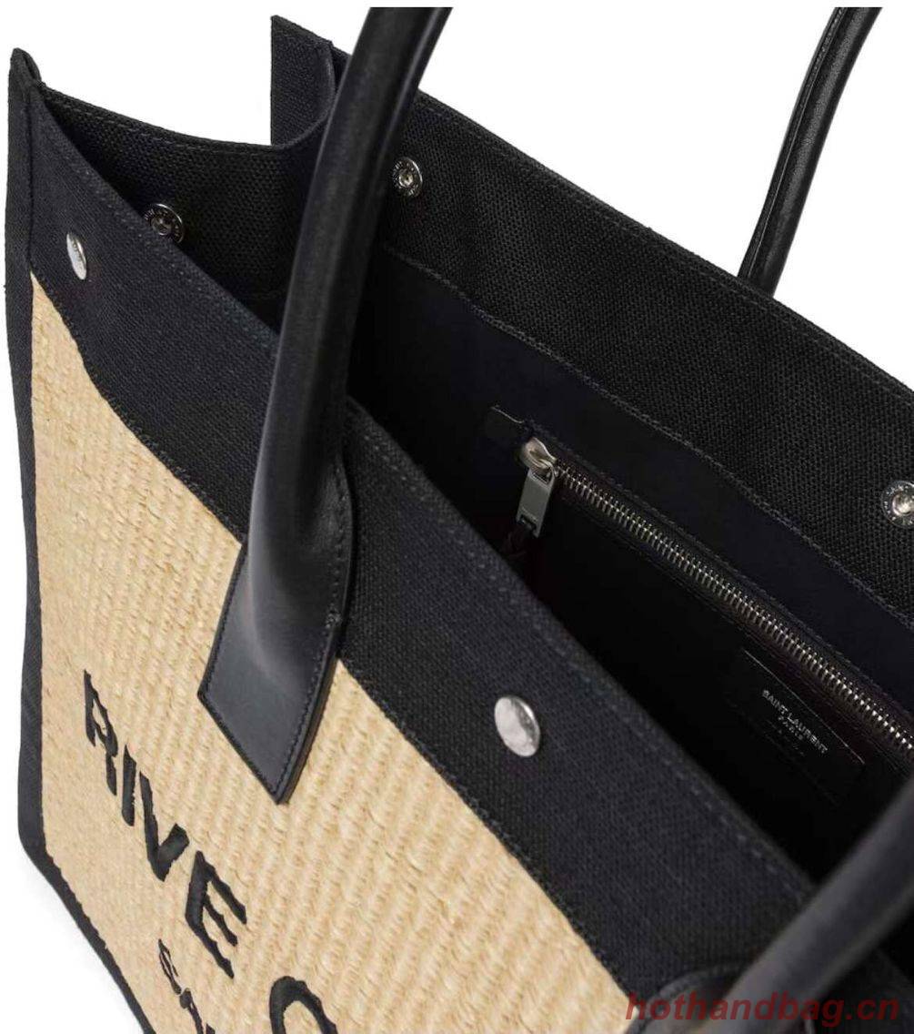 Yves Saint Laurent Tote Book Weave Shopping Bag D23698 Beige