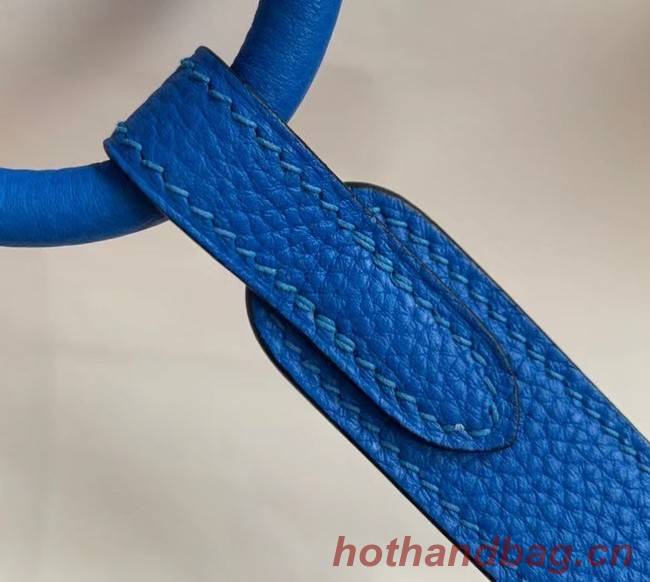 Hermes mini Lindy Original Togo Leather Bag OLD19 Electric blue