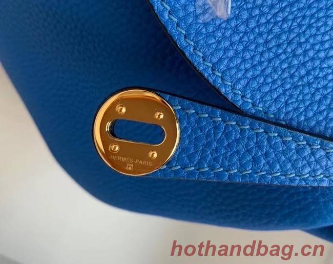 Hermes mini Lindy Original Togo Leather Bag OLD19 Electric blue