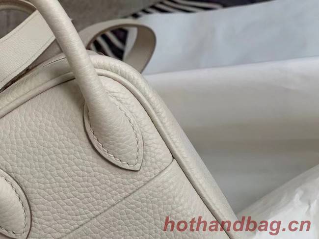 Hermes mini Lindy Original Togo Leather Bag OLD19 Pearl White