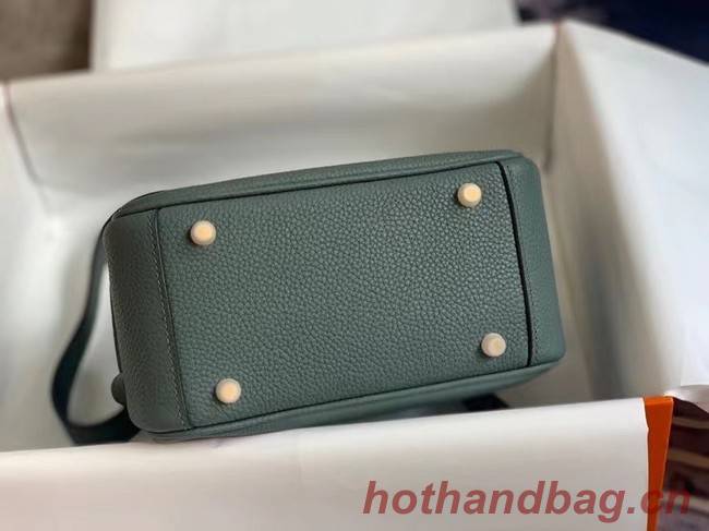 Hermes mini Lindy Original Togo Leather Bag OLD19 blackish green