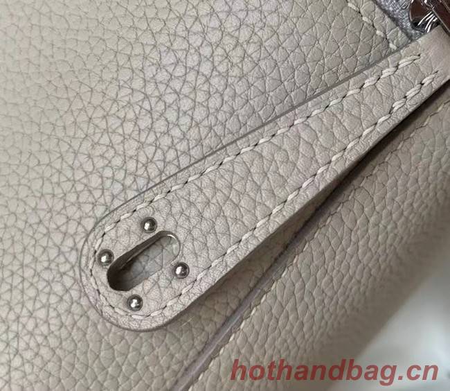 Hermes mini Lindy Original Togo Leather Bag OLD19 light grey
