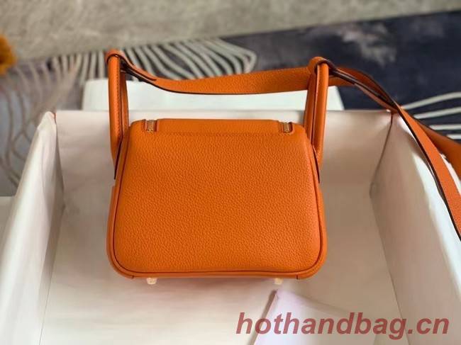 Hermes mini Lindy Original Togo Leather Bag OLD19 orange