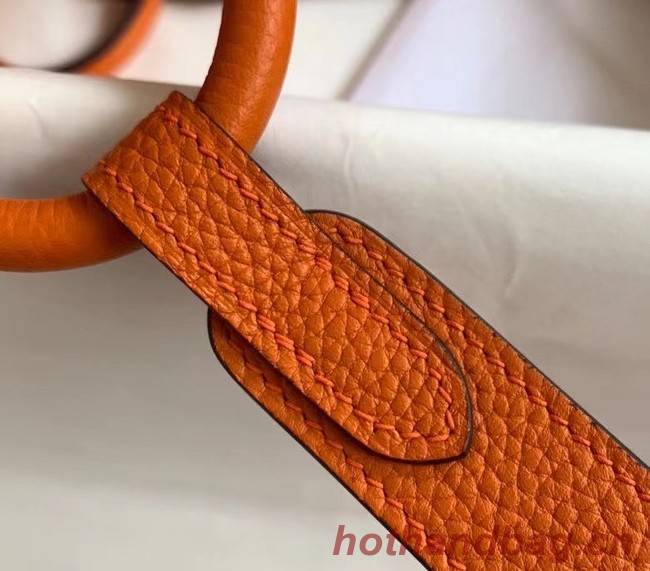Hermes mini Lindy Original Togo Leather Bag OLD19 orange
