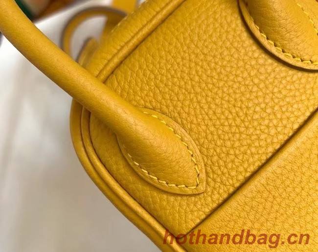 Hermes mini Lindy Original Togo Leather Bag OLD19 yellow