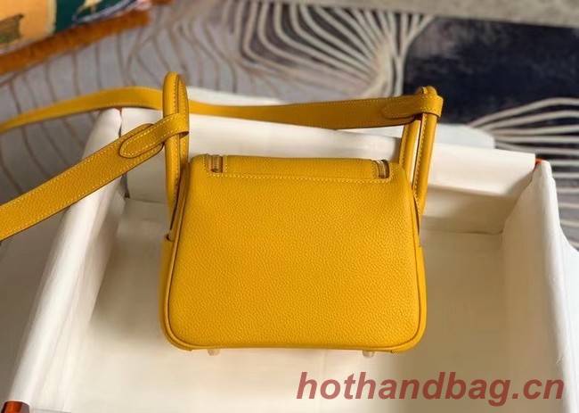 Hermes mini Lindy Original Togo Leather Bag OLD19 yellow