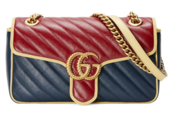 Gucci GG Marmont small shoulder bag 443497 Blue and red