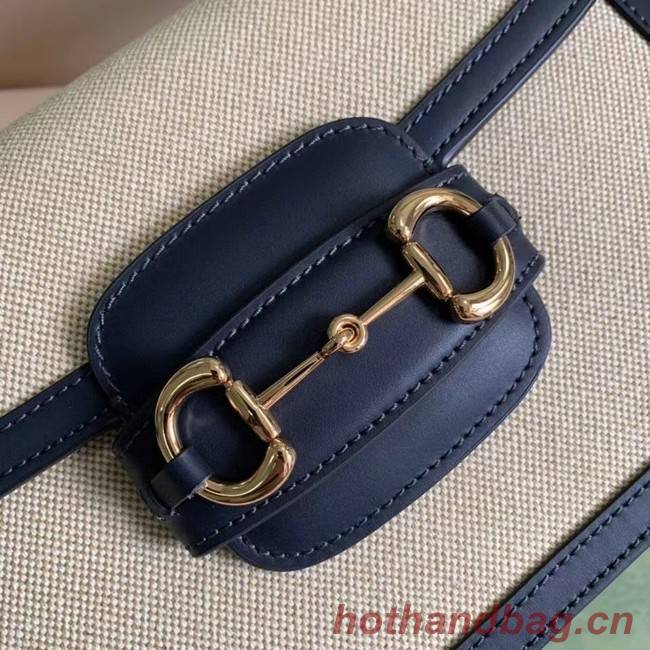 Gucci Horsebit 1955 small shoulder bag 602204 fabric &blue leather