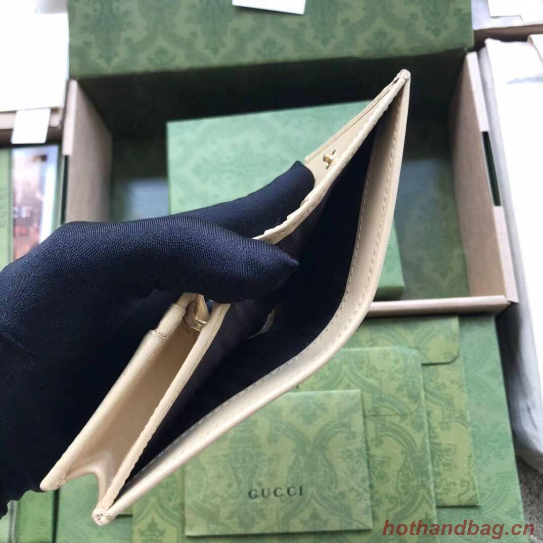 Gucci GG Marmont card case Original Leather 466488 Cream