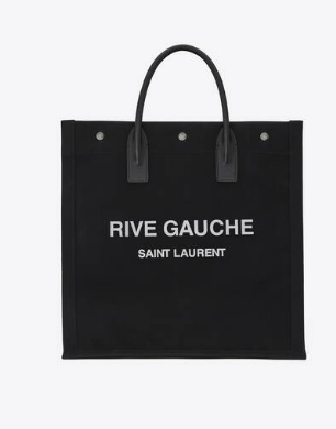 Yves Saint Laurent RIVE GAUCHE N/S SHOPPING BAG IN COTTON 9E1070 black