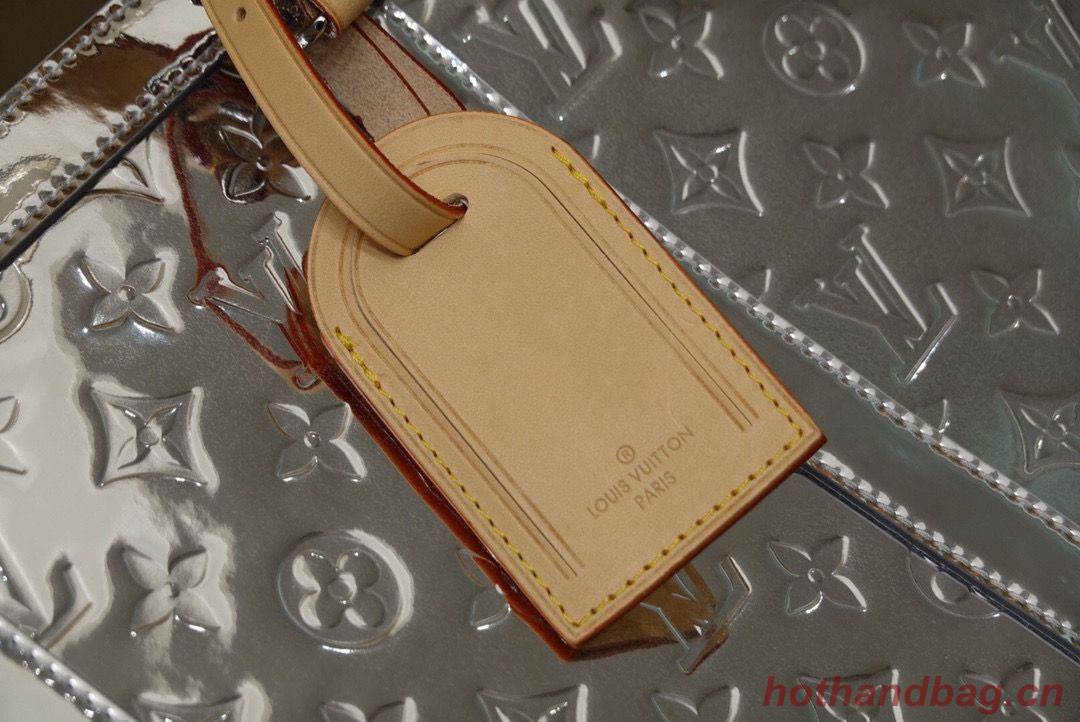 Louis Vuitton Monogram Vernis Sac Plat Tote Bag Patent leather M46121 Silver