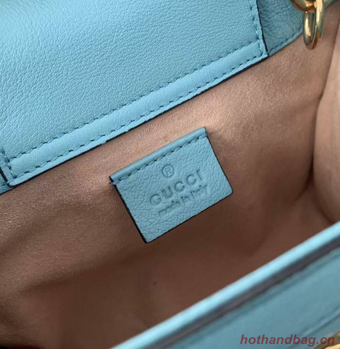 Gucci Diana GG Bamboo Top Handle Original Leather Bag 660195 655661 Light Blue