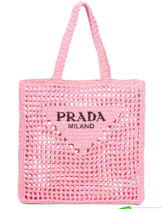 Prada Raffia tote bag 1BG393 pink