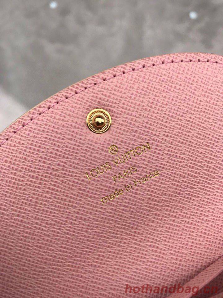 Louis Vuitton Damier Azur Canvas Rosalie Coin Purse Wallet N61276 Pink