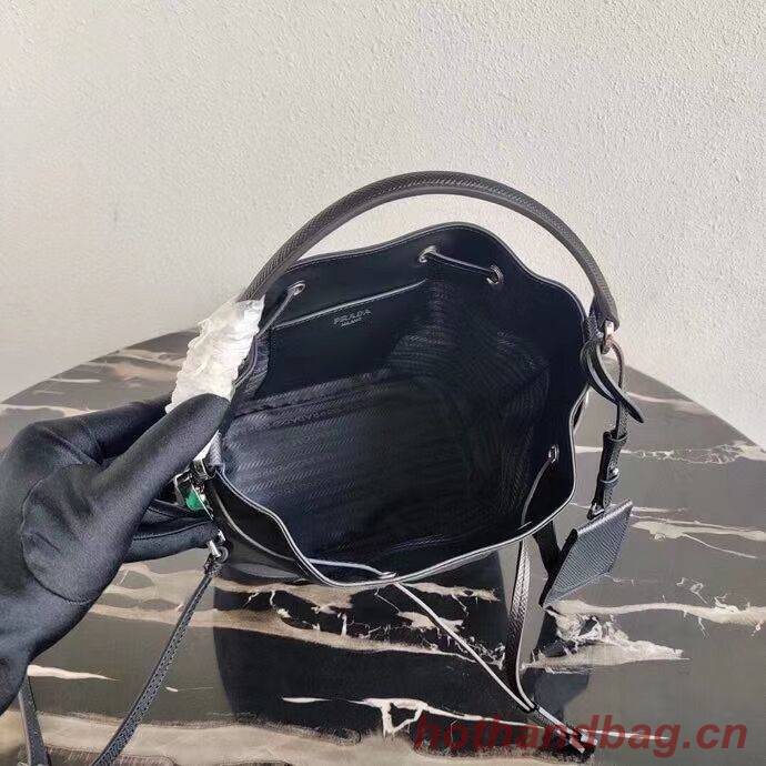 Prada Saffiano leather mini shoulder bag 1AE055 black Prada Saffiano leather mini shoulder bag 1AE055 black